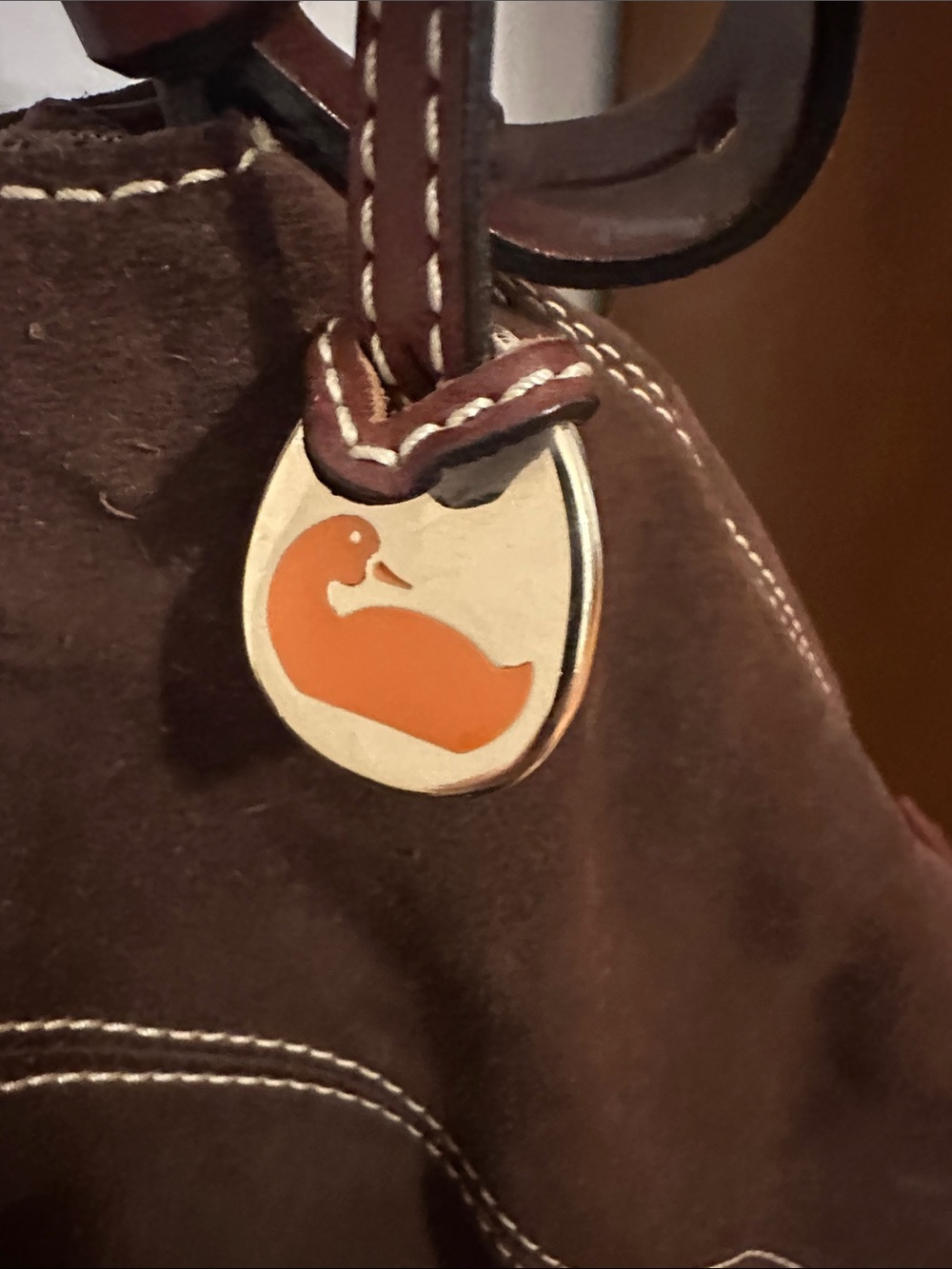 Dooney & Bourke Brown Suede Shoulder Hobo Bag - Picture 4 of 8
